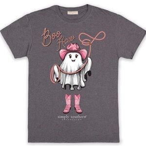 ❣️5|$25❣️Simply Southern Gray Boo Y'all Tee